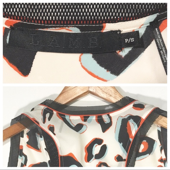 L.A.M.B Silk Tank Top Leopard Print Racer Back - Picture 3 of 7